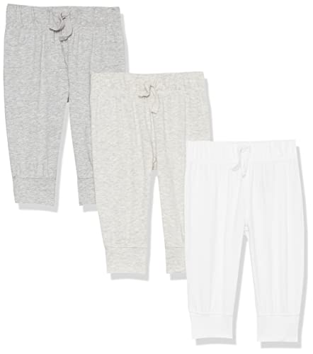 Amazon Essentials Unisex Baby Jogginghose aus Baumwoll-Stretchjersey (zuvor Amazon Aware), 3er-Pack, Grau, Frühchen von Amazon Essentials
