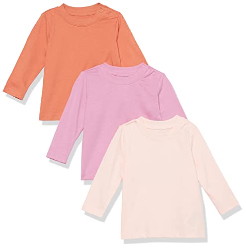 Amazon Essentials Unisex Baby Langärmliges T-Shirt aus Bio-Baumwolle (zuvor Amazon Aware), 3er-Pack, Rosa, 24 Monate von Amazon Essentials