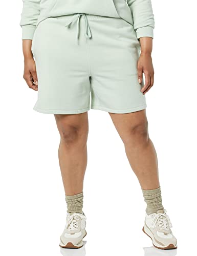 Amazon Aware Damen Einseitige Fleece-Shorts (in Übergröße erhältlich), Helles Salbeigrün, L von Amazon Aware