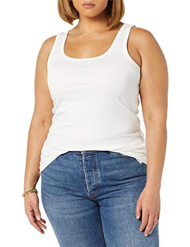 Amazon Aware Damen Layering-Tanktop aus Rippstrick (in Übergröße erhältlich), Weiß, XL von Amazon Aware