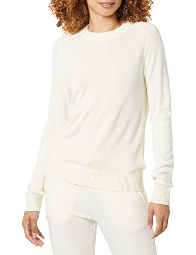 Amazon Aware Damen Pullover mit Rundhalsausschnitt aus Pointelle (in Übergröße erhältlich), Elfenbein, XXL von Amazon Aware