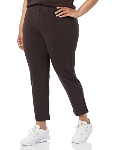 Amazon Aware Damen Schmale Hose aus Ponte-Strick (in Übergröße erhältlich), Braun, L von Amazon Aware