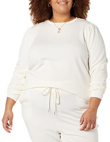 Amazon Aware Damen Sweatshirt mit Puffärmeln (in Übergröße erhältlich), Gebrochenes Weiß, 6XL Große Größen von Amazon Aware