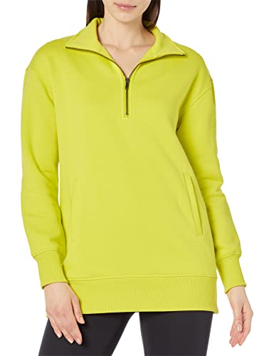 Amazon Aware Damen Tunika-Sweatshirt mit halbem Reißverschluss in lockerer Passform (in Übergröße erhältlich), Lindgrün, L von Amazon Aware