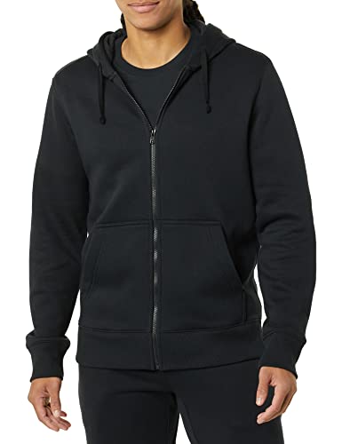 Amazon Aware Herren Fleece-Kapuzenpullover mit Durchgägigem Reißverschluss, Verwaschenes Schwarz, M von Amazon Aware