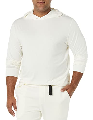 Amazon Aware Herren Leichtes Hoodie-T-Shirt mit Langen Ärmeln und normaler Passform, Elfenbein, XXL von Amazon Aware