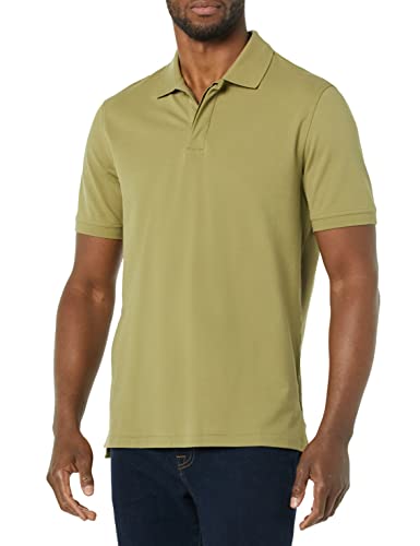 Amazon Aware Herren Leichtes Kurzarm-Poloshirt aus Baumwollpikee, Salbeigrün, S von Amazon Aware