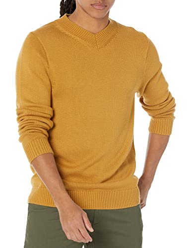 Amazon Essentials Herren Pullover mit V-Ausschnitt in normaler Passform (in großen Größen erhältlich) (zuvor Amazon Aware), Kamelbraun, L von Amazon Essentials