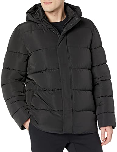 Amazon Aware Herren Steppjacke mit Kapuze aus recyceltem Polyester, Verwaschenes Schwarz, XL von Amazon Aware