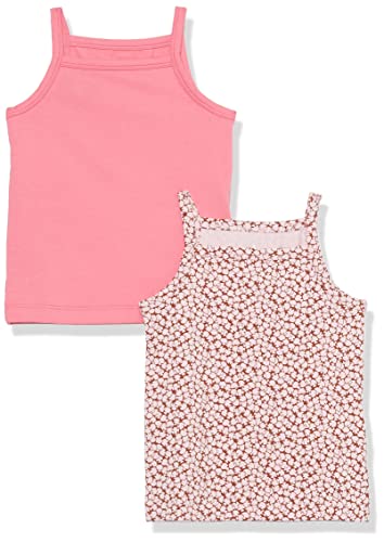 Amazon Aware Mädchen Camisole aus Baumwollstretch, 2er-Pack, Rosa/Rostfarben Blumenaufdruck, 2 Jahre von Amazon Aware