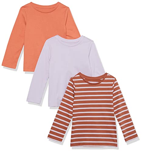 Amazon Aware Mädchen Langarm-Shirt aus Bio-Baumwolle, 3er-Pack, Lila, 6-7 Jahre von Amazon Aware