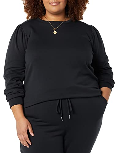 Amazon Aware Damen Sweatshirt mit Puffärmeln (in Übergröße erhältlich), Schwarz, 3XL Große Größen von Amazon Aware