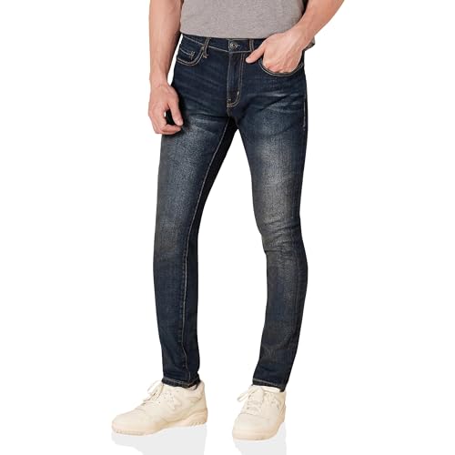 Amazon Essentials Herren Stretchjeans, Skinny-Passform, Dunkle Waschung, 35W / 28L von Amazon Essentials