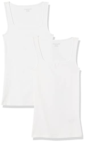 Amazon Essentials Damen Tanktop mit schmaler Passform und quadratischem Ausschnitt, 2er-Pack, Weiß, XXL Amazon Essentials Damen Tanktop mit schmaler Passform und quadratischem Ausschnitt, 2er-Pack, Weiß, XXL von Amazon Essentials