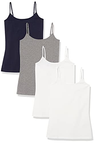 Amazon Essentials Damen Mieder mit schmaler Passform, 4er-Pack, Marineblau/Grau/Weiß, XS von Amazon Essentials