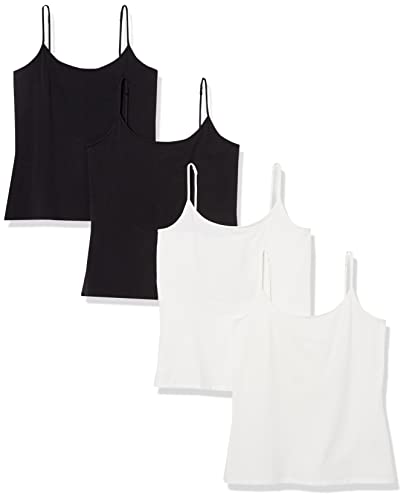 Amazon Essentials Damen Mieder mit schmaler Passform, 4er-Pack, Schwarz/Weiß, M von Amazon Essentials