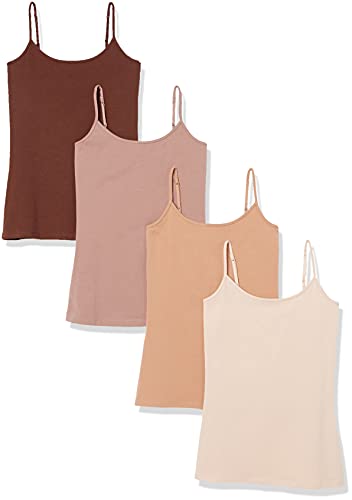 Amazon Essentials Damen Kamisol in schmaler Passform, 4er-Pack, Braun/Dunkelbraun/Dunkles Kamelbraun/Zartrosa, XS Amazon Essentials Damen Kamisol in schmaler Passform, 4er-Pack, Braun/Dunkelbraun/Dunkles Kamelbraun/Zartrosa, XS von Amazon Essentials