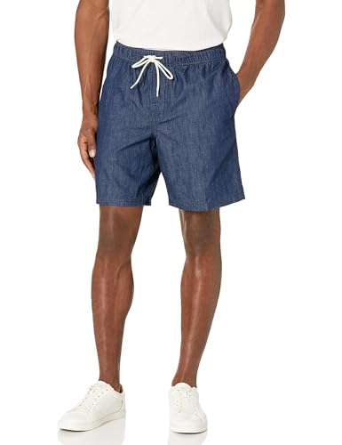 Amazon Essentials Herren Walkshorts Schrittlänge 20 cm lockere Passform mit Kordelzug (in Übergröße erhältlich), Dunkle Waschung Chambray, S Amazon Essentials Herren Walkshorts Schrittlänge 20 cm lockere Passform mit Kordelzug (in Übergröße erhältlich), Dunkle Waschung Chambray, S von Amazon Essentials