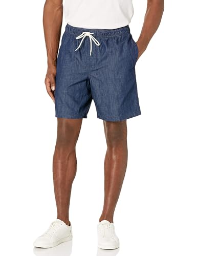 Amazon Essentials Herren Walkshort mit Kordelzug (in Übergröße erhältlich), Dunkle Waschung Chambray, S von Amazon Essentials