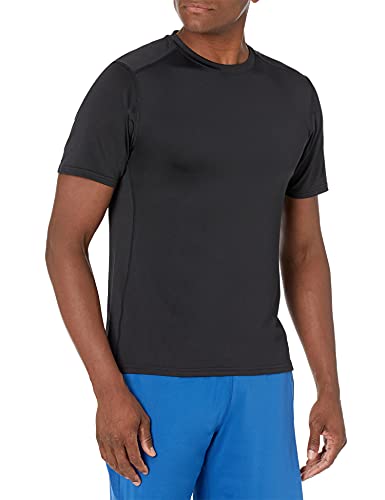 Amazon Essentials Herren Kurzärmeliges Tech-Stretch-T-Shirt, Schwarz, XXL Große Größen von Amazon Essentials