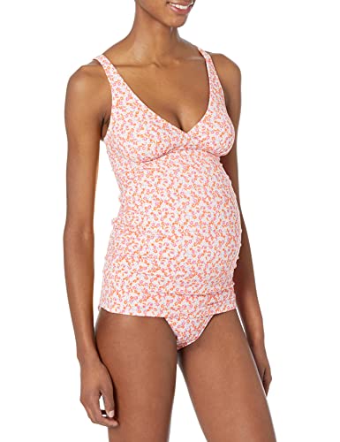 Amazon Essentials Damen Umstands-Tankini-Schwimmoberteil, Blasser Pfirsich Mikrofloral, 38 von Amazon Essentials