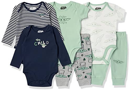 Amazon Essentials Disney | Marvel | Star Wars Baby Jungen 6-teiliges Outfit-Set, 6er-Pack, Star Wars The Child, 24 Monate von Amazon Essentials