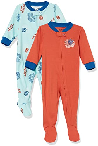 Amazon Essentials Marvel Unisex Baby Schlafanzug-Schlaf-Sets, 2er-Pack, Marvel Spiderman, 0-3 Monate von Amazon Essentials