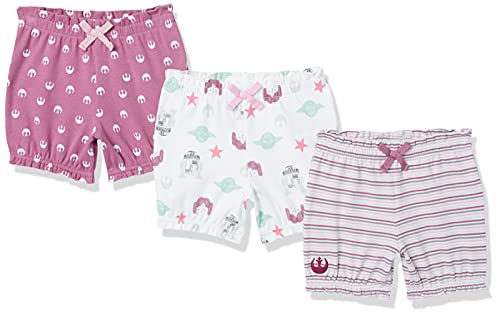 Amazon Essentials Disney | Marvel | Star Wars | Princess Baby Mädchen Pumpshorts, 3er-Pack, Star Wars Tiny Rebel, 0 Monate von Amazon Essentials