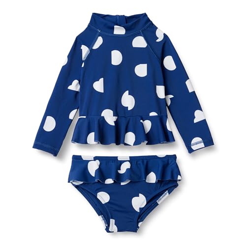 Amazon Essentials Baby Mädchen Rashguard-Set, Tiefblau Elfenbein Abstrakt Punkte, 3-6 Monate von Amazon Essentials