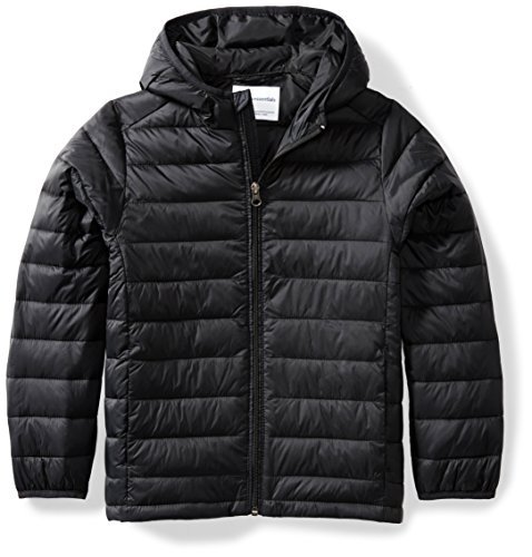 Amazon Essentials Jungen Leichte, Wasserabweisende, verstaubare Kapuzenjacke, Schwarz, 6-7 Jahre von Amazon Essentials