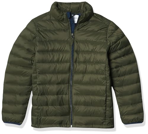 Amazon Essentials Jungen Leichte, Wasserbeständige Pufferjacke, Verstaubar, Olivgrün, 9 Jahre von Amazon Essentials