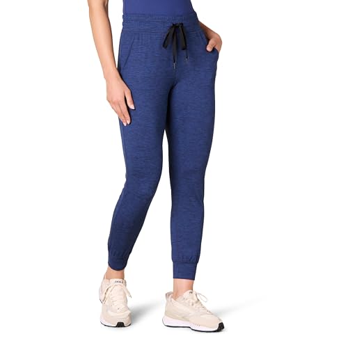 Amazon Essentials Damen Jogginghose aus Angerautem Tech-Stretch (Erhältlich in Übergröße), Marineblau Space-dye, XXL von Amazon Essentials