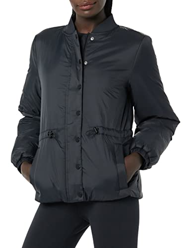 Amazon Essentials Damen Bomberjacke mit gepolsterter Taille, Schwarz, M von Amazon Essentials