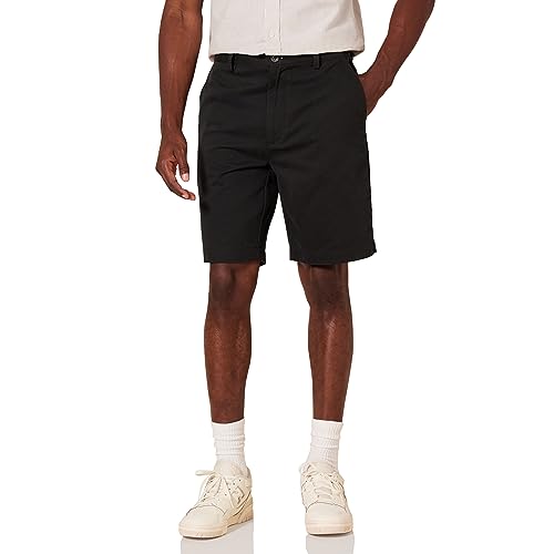 Amazon Essentials Herren Shorts, Klassischer Schnitt, 23 cm, Schwarz, 30W von Amazon Essentials