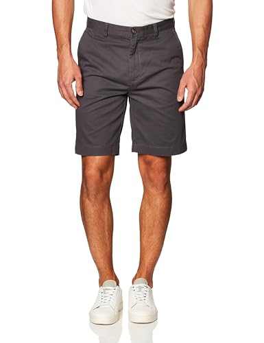 Amazon Essentials Herren Klassisch Geschnittene Chinoshorts, 23 cm, Dunkelgrau, 32W von Amazon Essentials