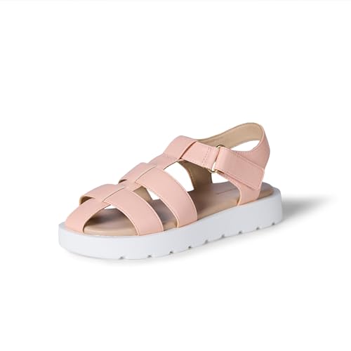 Amazon Essentials Mädchen Fischersandalen mit geschlossener Zehenpartie, Rosa Kunstleder, 33 EU von Amazon Essentials