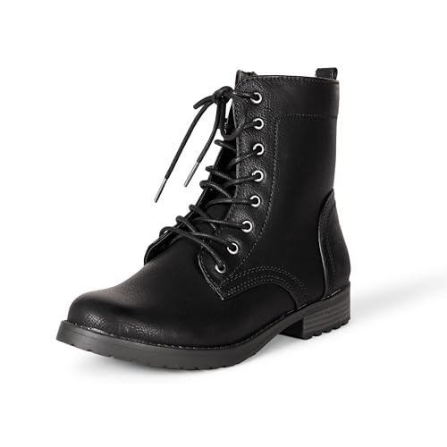 Amazon Essentials Damen Kampfstiefel Mit Schnürung, Schwarz, 35.5 EU von Amazon Essentials