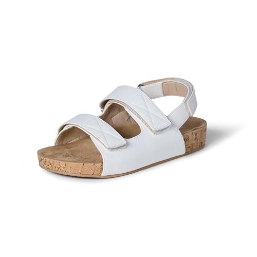 Amazon Essentials Mädchen Sandalen aus Kork, Weißes Kunstleder, 40 EU von Amazon Essentials