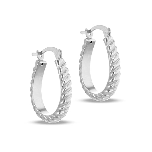 Amazon Essentials Creolen aus Sterlingsilber, oval, gedreht von Amazon Essentials