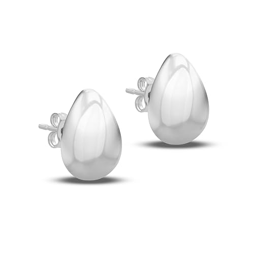 Amazon Essentials Creolen aus rhodiniertem Sterlingsilber, Birnen-Elektroform-Design von Amazon Essentials