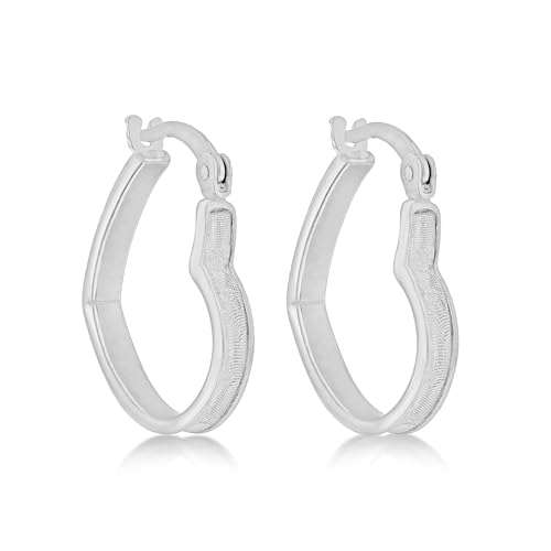 Amazon Essentials Creolen aus rhodiniertem Sterlingsilber, Sternenstaub-Herz-Design von Amazon Essentials