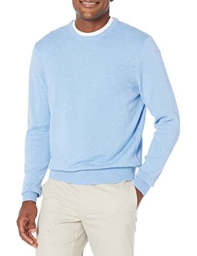 Amazon Essentials Herren Pullover mit Rundhalsausschnitt (in Übergrößen erhältlich), Hellblau Heidekraut, XS von Amazon Essentials