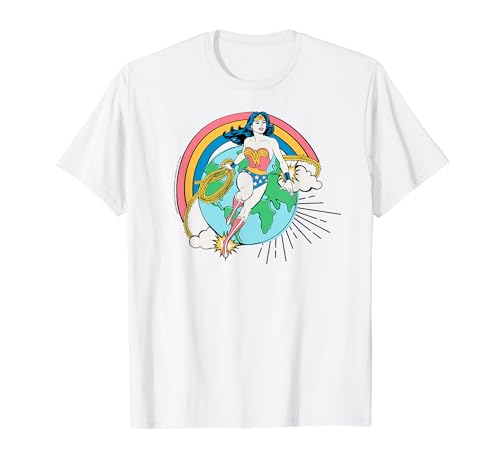 Amazon Essentials DC Comics Wonder Woman Lasso Rainbow World T-Shirt von Amazon Essentials