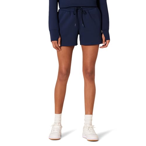 Amazon Essentials Damen 10 cm Lange Active-Sweat-Shorts mit normaler Passform und hoher Taille, Marineblau, L von Amazon Essentials