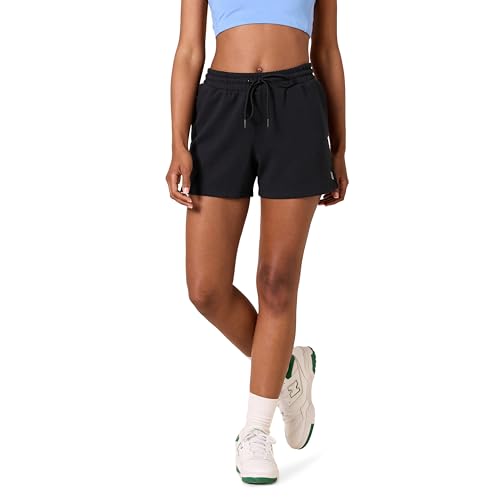 Amazon Essentials Damen 10 cm Lange Active-Sweat-Shorts mit normaler Passform und hoher Taille, Schwarz, S von Amazon Essentials