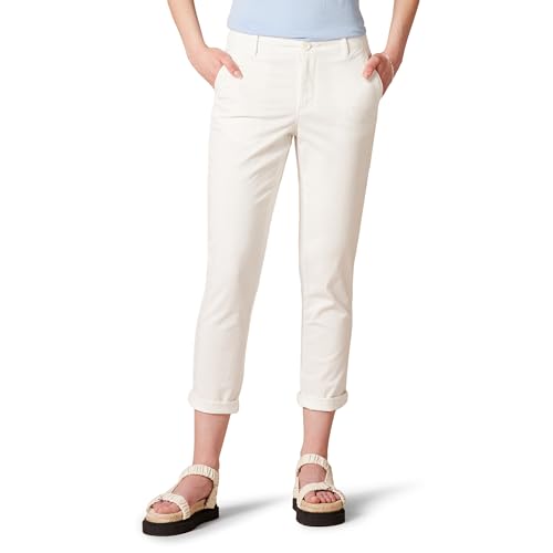 Amazon Essentials Damen Khakifarbene, Dehnbare, Slim-Fit-Anzughose Mit Mittelhohem Bund (In Übergröße Erhältlich), Grellweiß, 46 von Amazon Essentials