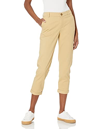 Amazon Essentials Damen Khakifarbene, Dehnbare, Slim-Fit-Anzughose Mit Mittelhohem Bund (In Übergröße Erhältlich), Khakibraun, 36-38 von Amazon Essentials