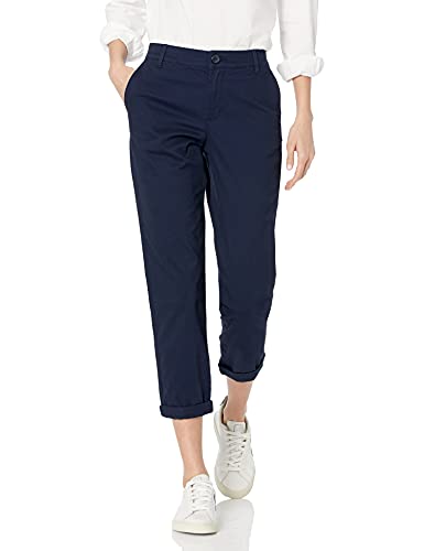 Amazon Essentials Damen Khakifarbene, Dehnbare, Slim-Fit-Anzughose Mit Mittelhohem Bund (In Übergröße Erhältlich), Marineblau, 38 von Amazon Essentials