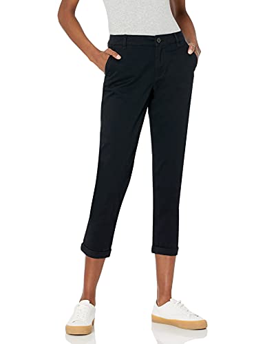 Amazon Essentials Damen Khakifarbene, Dehnbare, Slim-Fit-Anzughose Mit Mittelhohem Bund (In Übergröße Erhältlich), Schwarz, 44 von Amazon Essentials