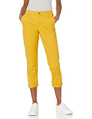 Amazon Essentials Damen Khakifarbene, Dehnbare, Slim-Fit-Anzughose Mit Mittelhohem Bund (In Übergröße Erhältlich), Dunkelgelb, 44 von Amazon Essentials